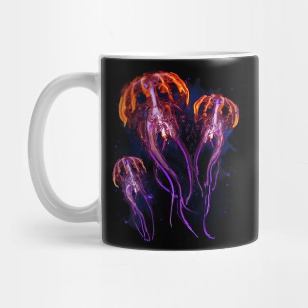 Jellyfish, Swimming In The Ocean by Area31Studios